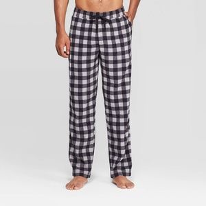Men's Checked Microfleece Pajama Pants - Size Lg
